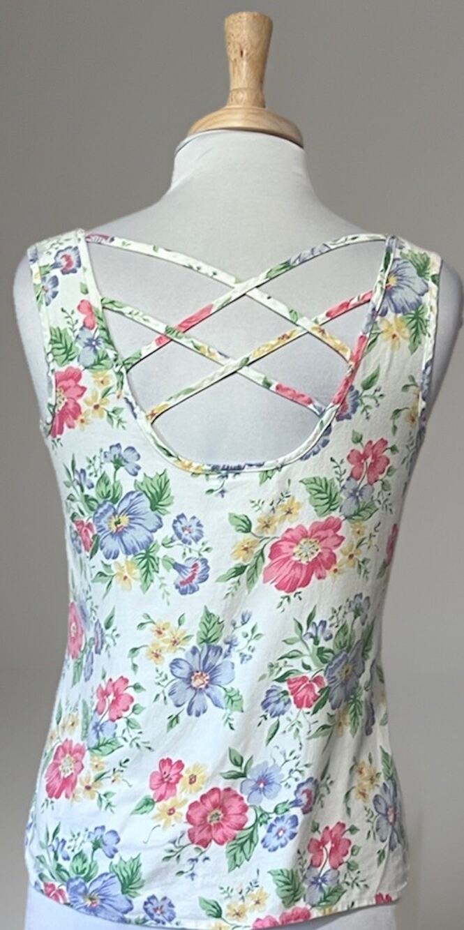 Vintage 80s Thats Me! Womens M Cottage Floral Tank Top
